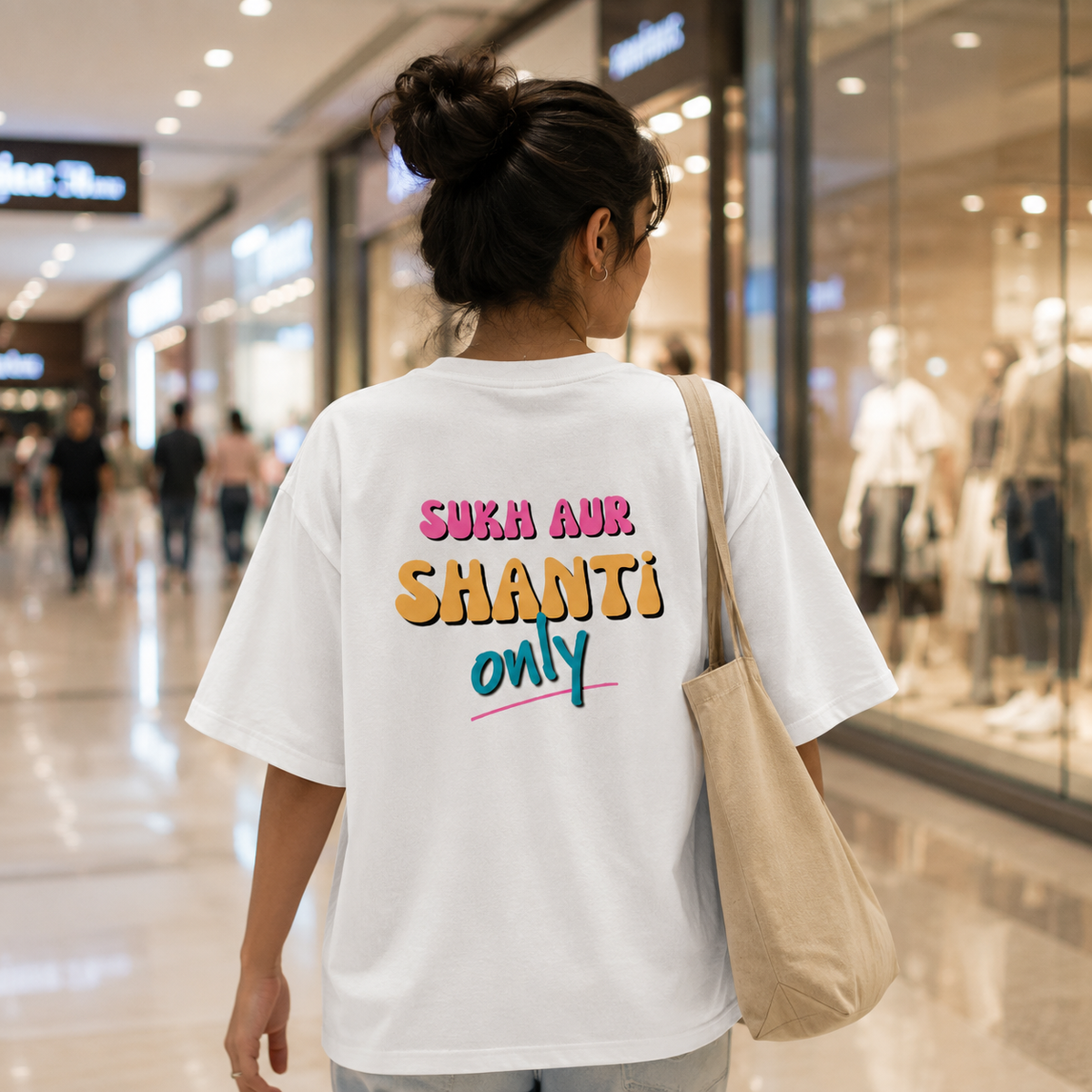 Sukh Aur Shanti Oversized T-Shirt