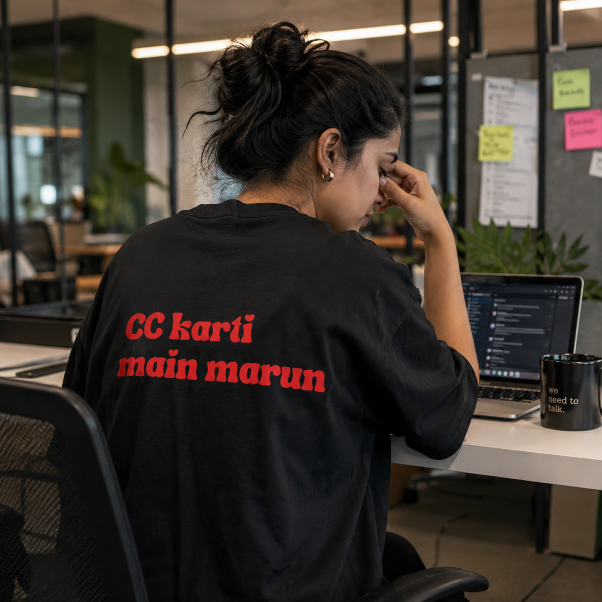 CC Karti Main Marun Oversized T-Shirt